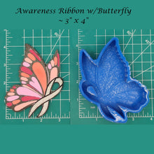 Load image into Gallery viewer, Awareness Ribbon with Butterfly - Silicone freshie mold