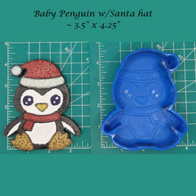 Load image into Gallery viewer, Baby Penguin w/ Santa Hat Freshie Mold