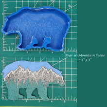 Load image into Gallery viewer, Bear with Mountain Scene - Silicone Freshie Mold