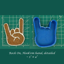 Load image into Gallery viewer, Detailed Rock On, Hook'em Hand -Silicone freshie mold