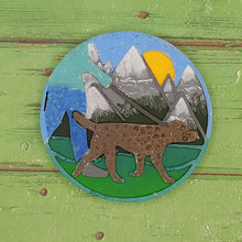 Load image into Gallery viewer, Dog Walker with Mountain - Silicone Freshie Mold