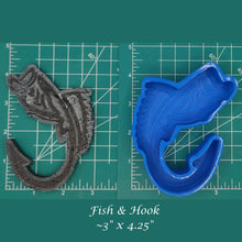 Load image into Gallery viewer, Fish & Hook - Silicone Freshie Mold
