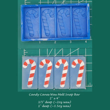 Load image into Gallery viewer, Candy Cane Wax Melt Snap Bar Silicone Mold