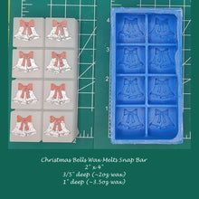 Load image into Gallery viewer, Christmas Bells Wax Melt Snap Bar Silicone Mold