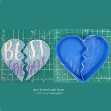 Load image into Gallery viewer, Best Friends Heart - 2 piece mold - Silicone Freshie Mold