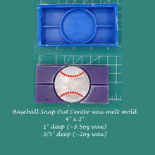 Load image into Gallery viewer, Baseball Snap Out Center Wax Melt Snap Bar Silicone Mold