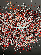 Load image into Gallery viewer, Black White & Red Heart Glitter Mix