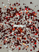 Load image into Gallery viewer, Red and White Dots Mixed Glitter