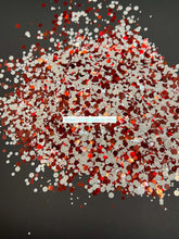 Load image into Gallery viewer, Red and White Dots Mixed Glitter