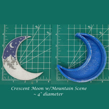 Load image into Gallery viewer, Crescent Moon with Mountains - Silicone Freshie Mold
