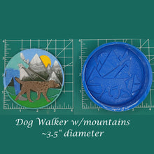 Load image into Gallery viewer, Dog Walker with Mountain -  Silicone Freshie Mold
