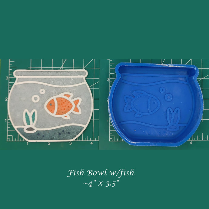 Aquarium bowl with fish - Silicone Freshie Mold