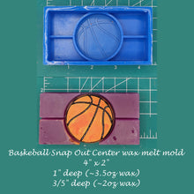 Load image into Gallery viewer, Basketball Snap Out Center Wax Melt Snap Bar Silicone Mold
