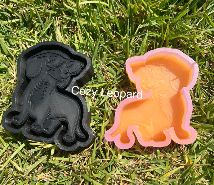 Weenie Dog with Glasses Freshie Mold