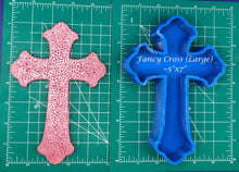 Load image into Gallery viewer, Fancy Cross - Silicone Resin Mold or Freshie Mold
