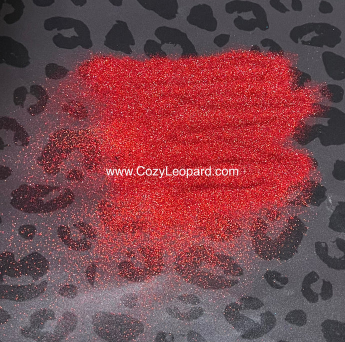 Firetruck Red Holographic Leopard Dust Series Glitter