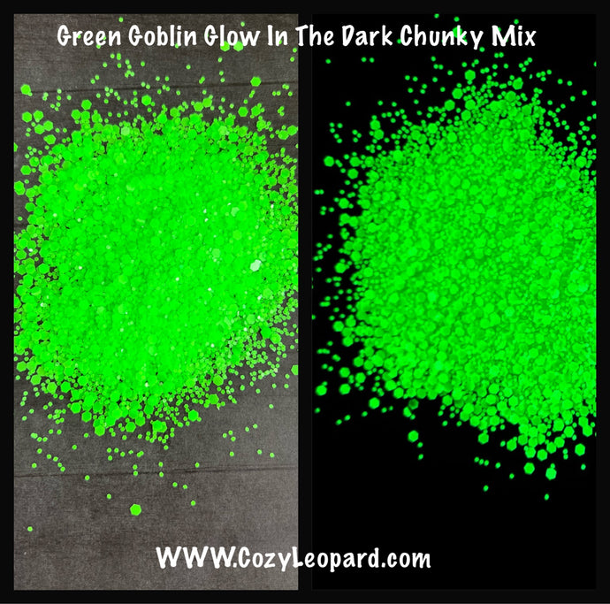 Green Goblin Glow in the Dark Chunky Mix Glitter