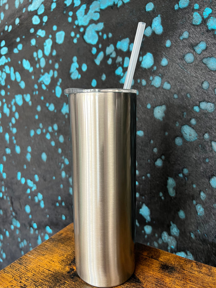 20 oz Stainless Sublimation Skinny Tumbler with Straw